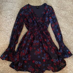 floral long sleeve dress